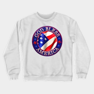 God Bless America emblem and US flag Crewneck Sweatshirt